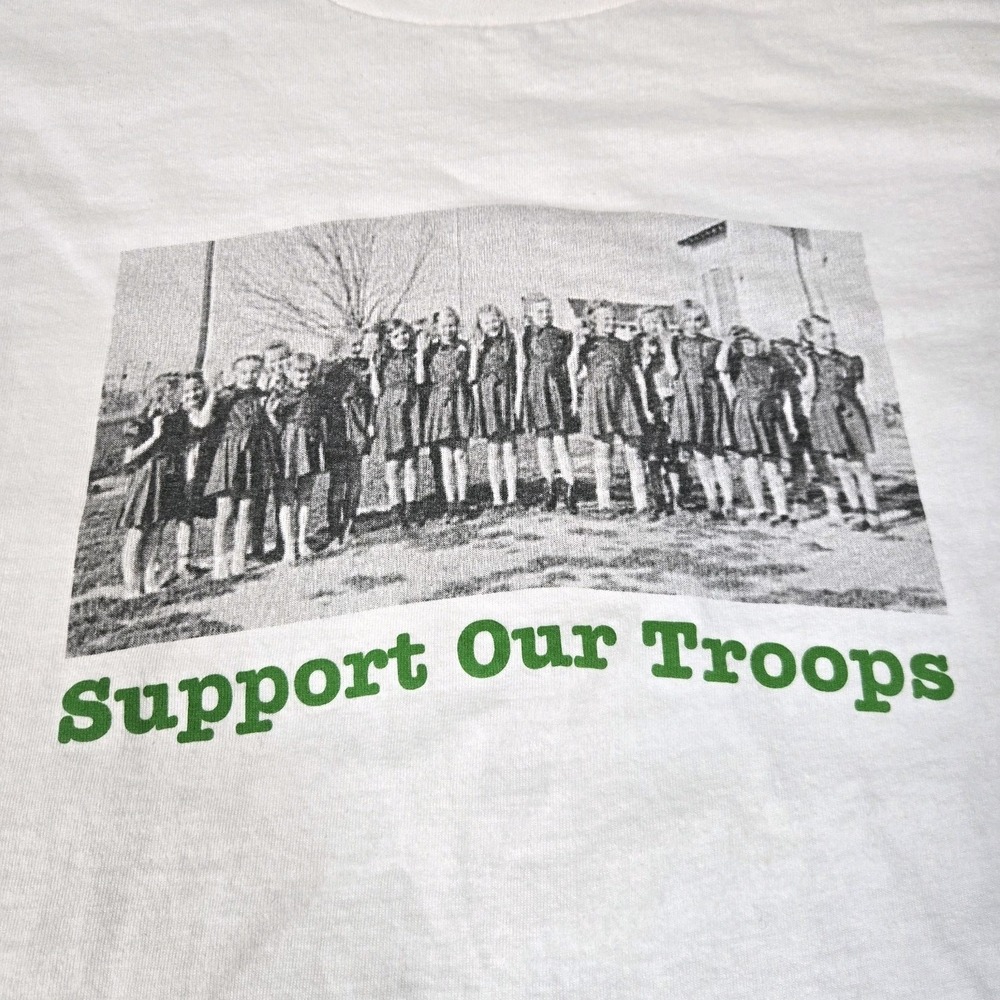 Alore T Shirt Mens XL White Vintage Made In USA Girl Scouts Support Our Troops‎